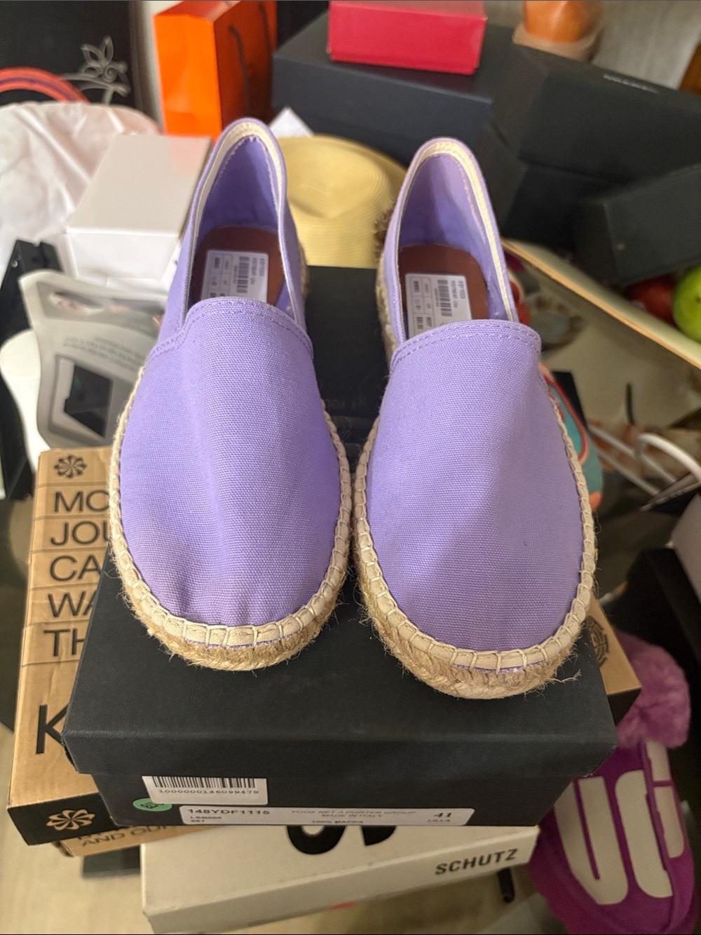 Lilac Canvas Espadrille Slip-Ons for Women #7